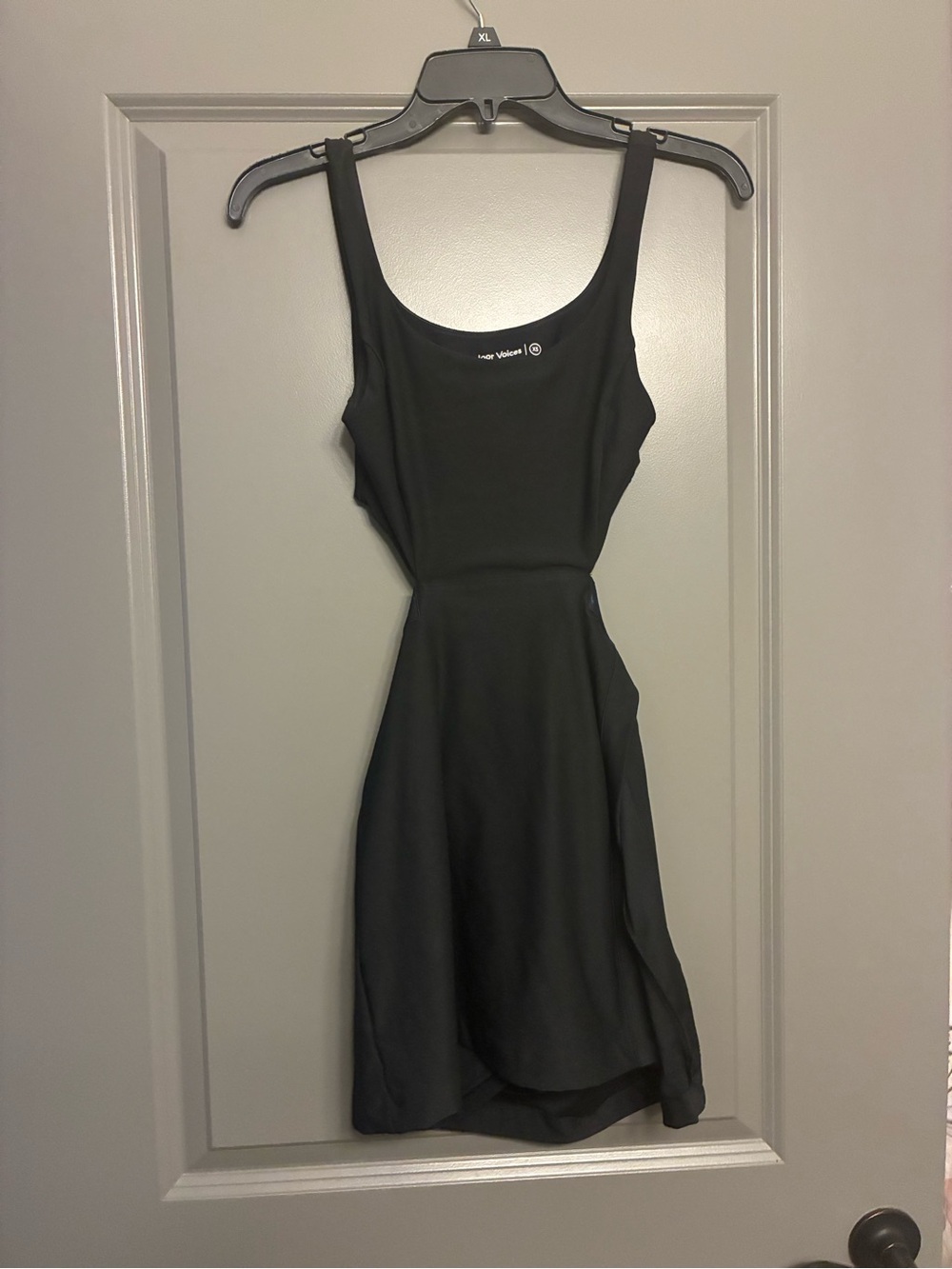 Outdoor Voices Black Scoop-Neck Mini Dress